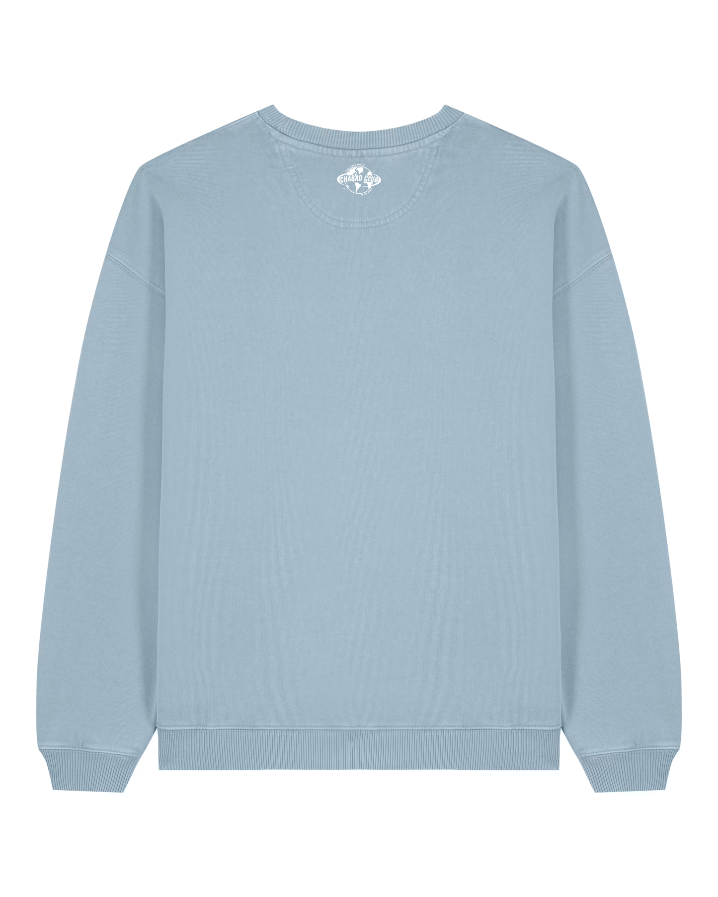 CHABAD CLUB SWEATSHIRT SYNA BLEU CIEL VINTAGE VERSO