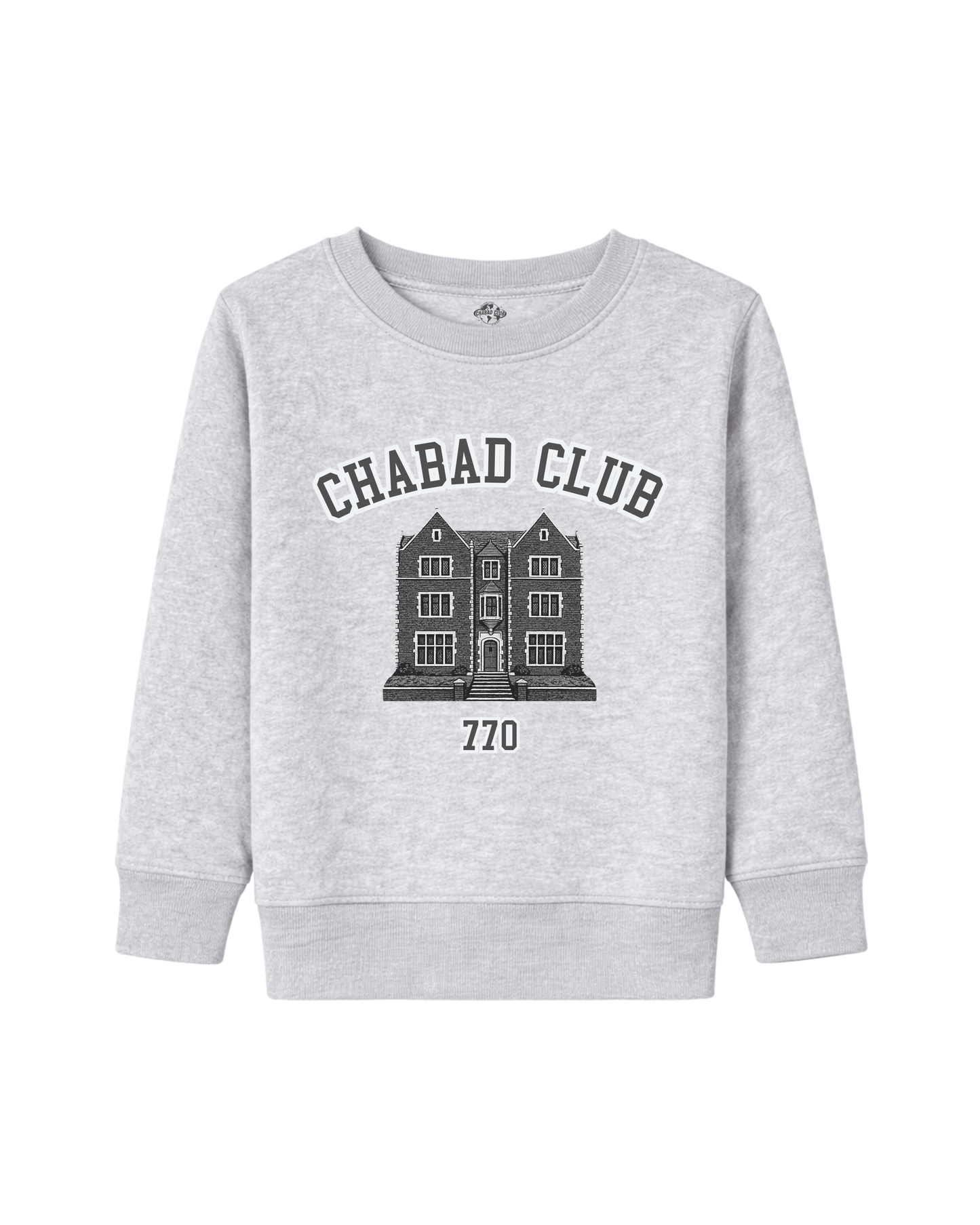 CHABAD CLUB SWEAT ENFANT CHABAD CLUC 770 GRIS RECTO