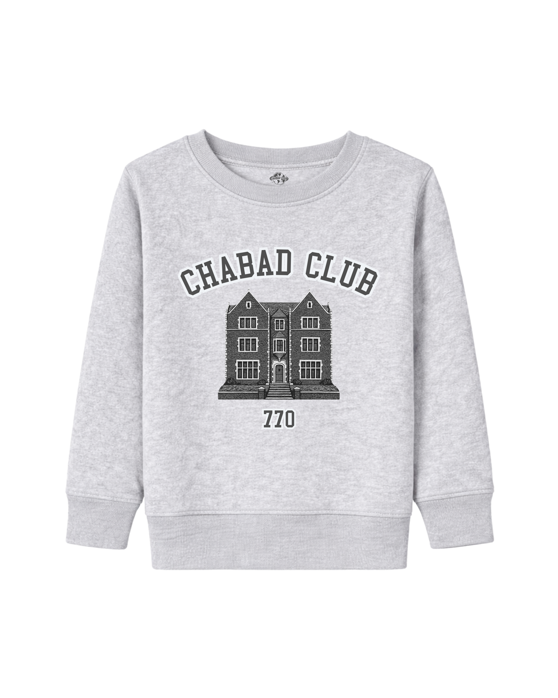 CHABAD CLUB SWEAT ENFANT CHABAD CLUC 770 GRIS RECTO