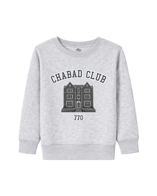 CHABAD CLUB SWEAT ENFANT CHABAD CLUC 770 GRIS RECTO