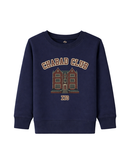 Sweatshirt Enfant Chabad Club 770 Bleu Marine