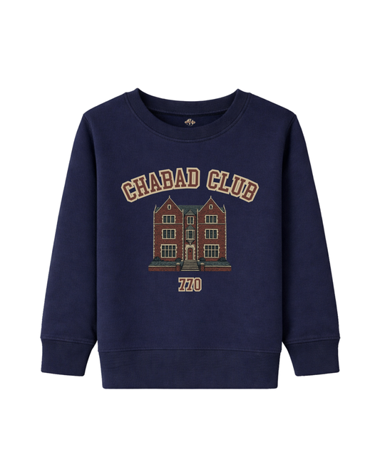 Sweatshirt Enfant Chabad Club 770 Bleu Marine