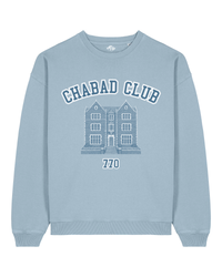 Sweatshirt Chabad Club 770 Bleu Ciel Vintage