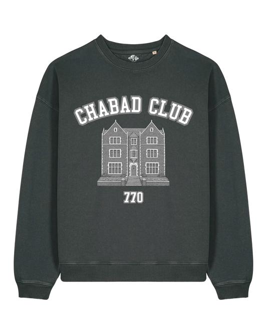 CHABAD CLUB SWEATSHIRT SYNA NOIR VINTAGE RECTO