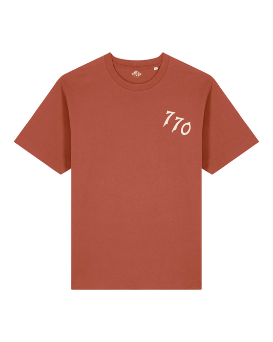 CHABAD CLUB TSHIRT 770 TERRACOTTA VERSO