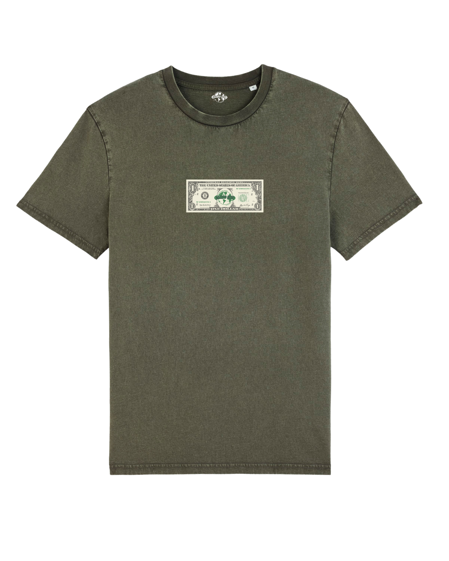 CHABAD CLUB TSHIRT DOLLAR KHAKI VINTAGE RECTO