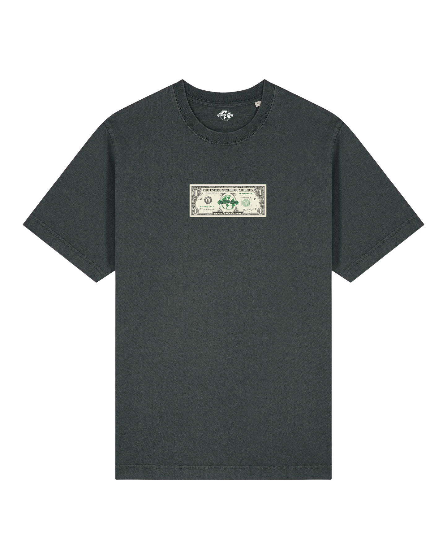 CHABAD CLUB TSHIRT DOLLAR NOIR VINTAGE RECTO