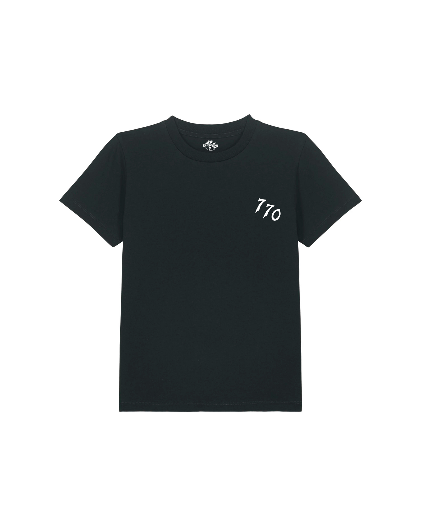 CHABAD CLUB TSHIRT ENFANT 770 NOIR RECTO