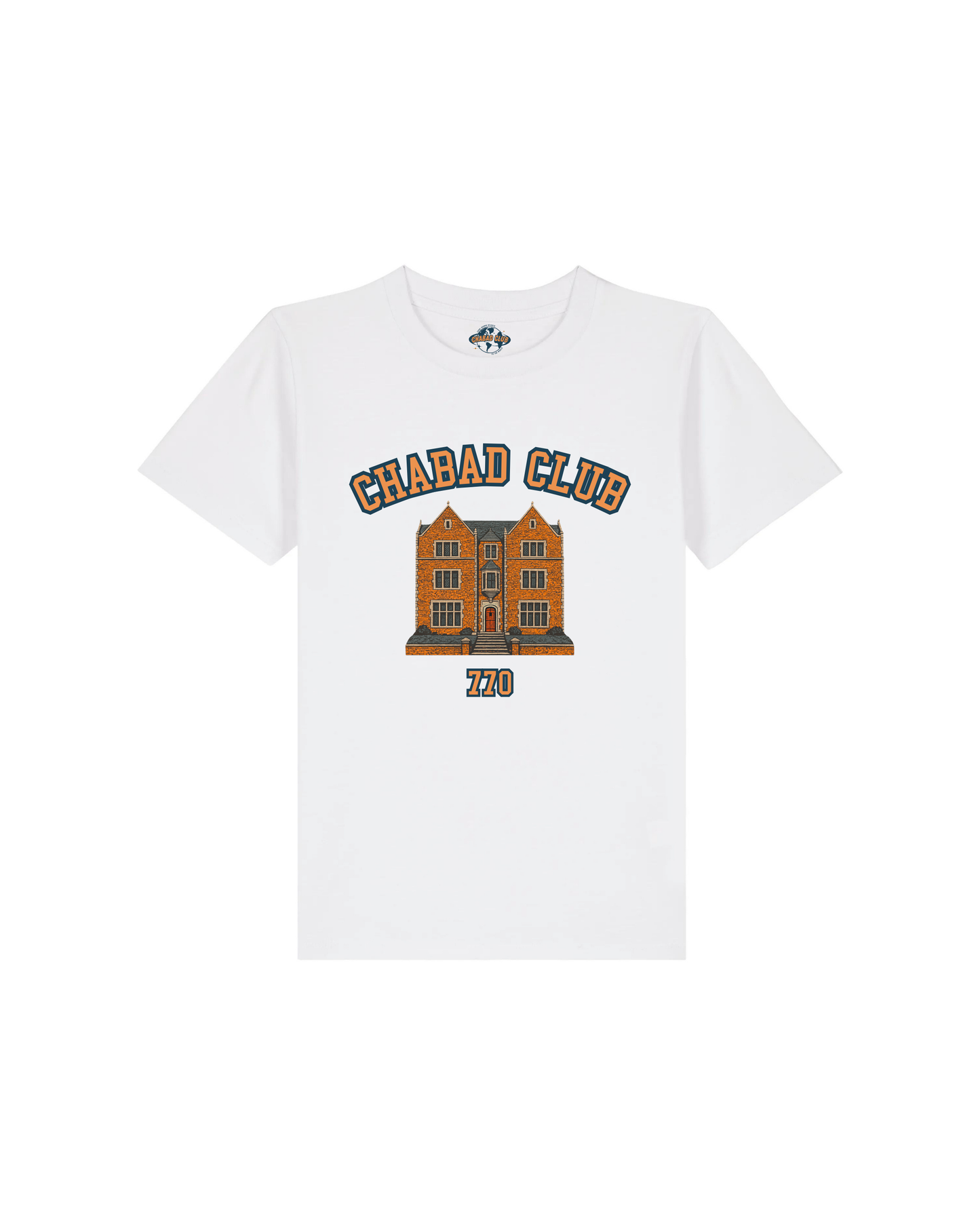 CHABAD CLUB TSHIRT ENFANT SYNA BLANC RECTO