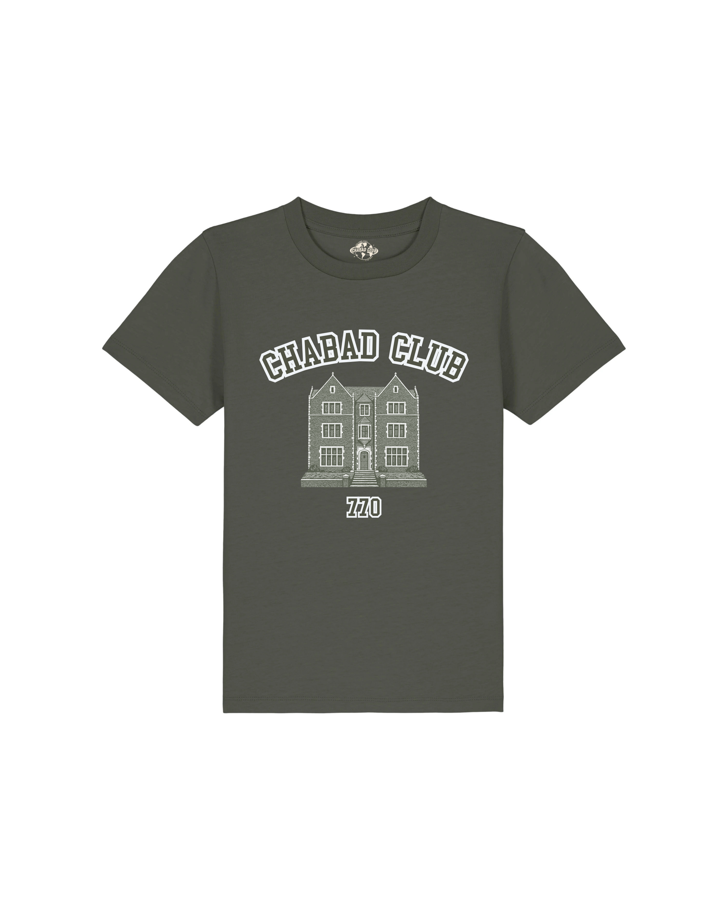 CHABAD CLUB TSHIRT ENFANT SYNA KHAKI RECTO