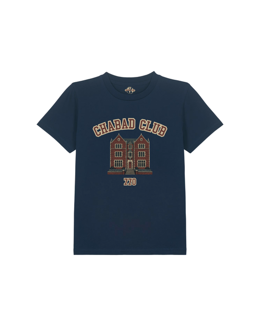 CHABAD CLUB TSHIRT ENFANT SYNA NAVY RECTO