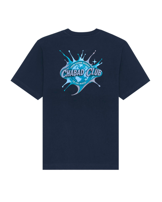 CHABAD CLUB TSHIRT PAINT NAVY VERSO