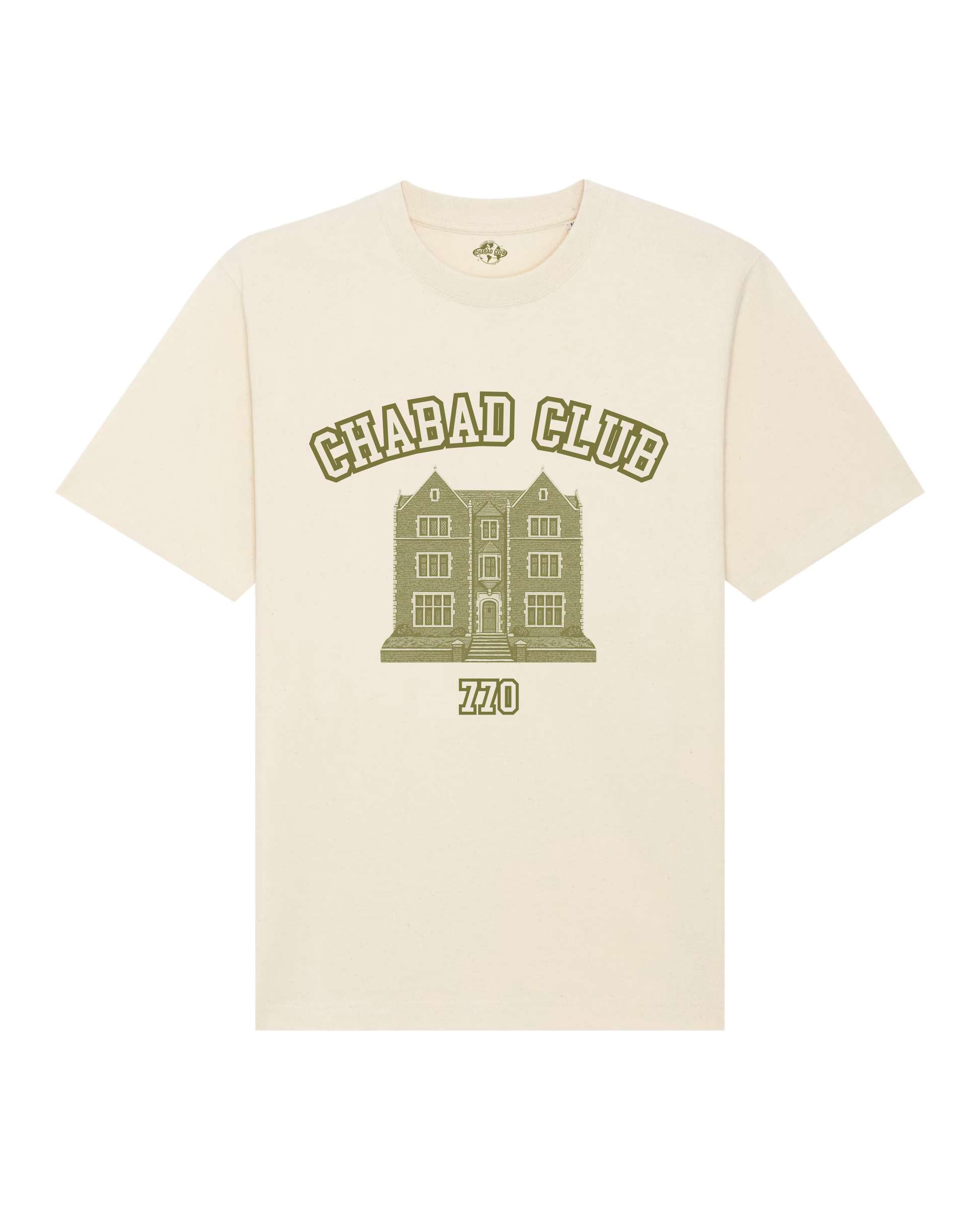 CHABAD CLUB TSHIRT SYNA ECRU RECTO