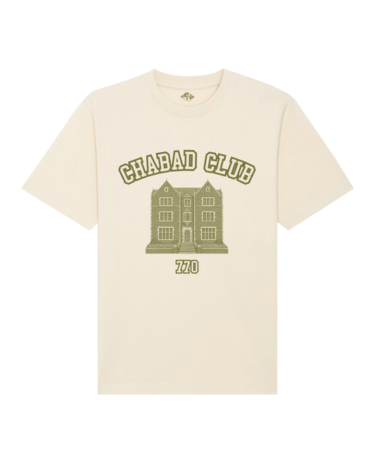 CHABAD CLUB TSHIRT SYNA ECRU RECTO